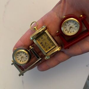 New Miniature Clock Collection in Gold, Red, and Silver (the buyer gets all 3)